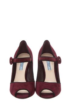 Prada Burgundy Suede Strap Heels. This item has never been .Size: 40Heel: 4" Brand = Prada Shoe Size = 40 Color = Burgundy Condition = Pristine Item Number: 1104-330 Item ID: 160740 Category: Heels Shoe Tags, Prada Shoes, Fendi Bags, Prada Bag, Strap Heels, Debit Card, New Bag, Item Number, Dior Bag