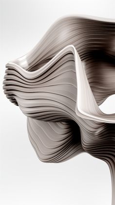 an abstract sculpture with wavy lines on it