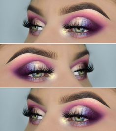 Maquillage Yeux Cut Crease, Colorful Eye Makeup, Spring Makeup, Eye Makeup Tips, Eye Looks