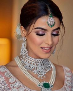 Dewy Makeup Look, Beautiful Jewelry Diamonds, Bridal Eye Makeup, Wedding Lehenga Designs, Bridal Jewellery Design, Dewy Makeup, Engagement Rings Affordable, Pink Lehenga