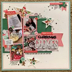 a scrapbook page with christmas cookies on it