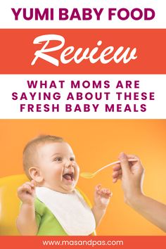 a woman feeding her baby food with the caption what moms are saying about these fresh baby meals