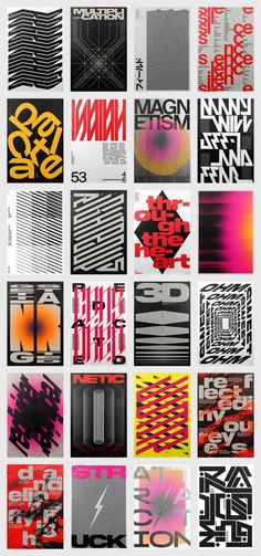 an assortment of different type of posters