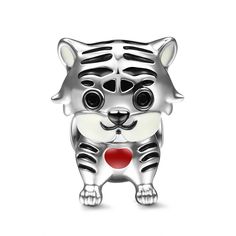 Gnoce "Confident And Exalted" 925 Sterling Silver Tiger Charm Bead - Gnoce Jewelry Sterling Silver Charms With Silver Beads For Jewelry Making, Gnoce Jewelry, Popular Rings, Jewelry Tags, Promotional Gifts, Jewelry Packaging, Metal Bracelets, Bracelet Sizes, Exclusive Designs