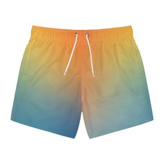 Nothing can swoosh down the summer heat like a dive into the sea - or into the nearest pool. These personalized swim trunks are here to take on your exclusive designs and most playful patterns. With an all-over-print capability accompanied by vivid colors, these swim trunks help you conquer the summer season in custom style.  .: Material: 100% polyester .: Extra light fabric (3.54 oz/yd² (120 g/m .: Fast-dry fabric .: Mesh basket lining  .: Mesh-lined side pockets .: Printed care label inside .: Orange Swim Trunks For Summer, Summer Water Sports Shorts, Yellow Swim Trunks For Surfing, Yellow Swim Trunks For Summer Surfing, Orange Swim Trunks For Sports, Yellow Swim Trunks For Surfing Beach Season, Yellow Swim Trunks For Surfing In Summer, Orange Swim Trunks For Beach Season, Yellow Summer Swim Trunks For Surfing