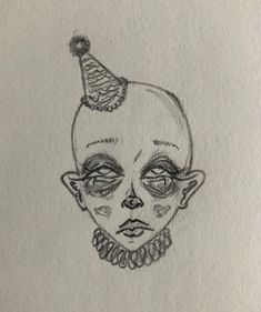 a drawing of a man's face with a hat on top of his head