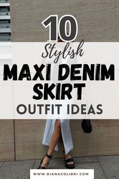 maxi denim skirt outfit ideas Maxi Denim Skirt Outfit Ideas, Denim Midi Skirt Outfit Winter, Maxi Denim Skirt Outfit, Midi Skirt Outfit Winter, Denim Midi Skirt Outfit, Denim Skirt Trend, Maxi Denim Skirt, Midi Skirt Outfit