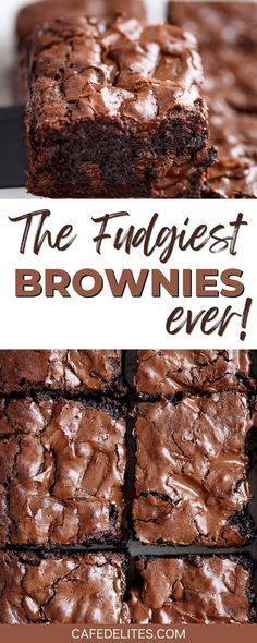 chocolate brownies stacked on top of each other with the words, the funniest brownies ever