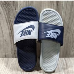 Nike Benassi Jdi Mismatched Blue/Grey Comfort Slide Sandals Men's Size 9 Purposely Mismatched With Inverted Colorway Be Sure To Check Out Our Others Before You Leave. ((( Smoke Free/Pet Free Reselling Home )))) You Are Viewing An Item That Is Used/Pre-Owned (Unless Listed As New Or New With Tags) Ask All Your Questions About The Item Before You Purchase. We Always Take Photos Of Every Angle, And May In Human Error Miss Tiny Flaws. Please Take The Time To Look At All Photos Provided And Read List Blue Sporty Slides For Outdoor, Navy Sporty Slides With Cushioned Footbed, Sporty Navy Slides With Cushioned Footbed, Nike Benassi, Read List, Comfort Gray, Mens Sandals, Flip Flop Sandals, Slide Sandals