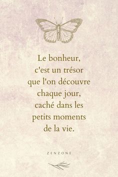 a quote written in french with a butterfly on it