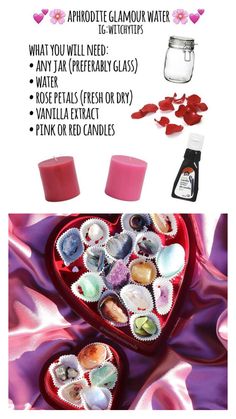 valentine's day gift guide with candles and heart shaped candies in the shape of hearts