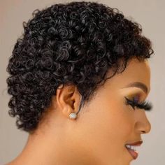 Achieve a bold and textured look with our Natural Black Short and Pixie Jerry Curl Kinky Curly wig. Made from 100% human hair, this glueless wig provides soft, springy curls in a pixie cut style that’s easy to maintain. Perfect for those who love curly textures without the hassle of glue. Key features include: ✔️ Length Options — Short, pixie-style length for a trendy, modern look.✔️ Lace Type — Glueless design for easy wear and comfort.✔️ Color — Natural black, giving a classic and versatile ap Women Pixie Cut, Short Curly Pixie, Curly Pixie Cuts, Short Afro, Curly Pixie, Curly Hair Wig, Curly Human Hair Wig, Human Wigs, Pixie Cut Wig