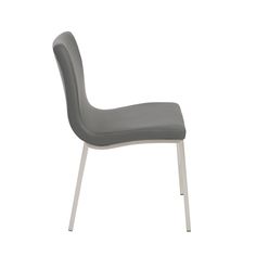 a gray chair with metal legs on a white background