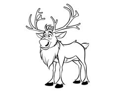 a cartoon reindeer with antlers on it's head