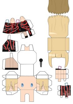 the paper doll is cut out and ready to be put into its own box,