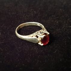 This Garnet Ring In Lovely Sterling Silver Filigree Was Handcrafted For A Petite Woman Or A Girl. Fits Ring Size 4 Or 5. 5/8" Diameter. Garnet Rings Vintage, Silver Solitaire Ruby Ring, Nickel-free Red Rings, Vintage Red Solitaire Jewelry, Garnet Sterling Silver Ring, Silver Garnet Ring, Garnet Ring Vintage, Garnet Ring Silver, Petite Woman