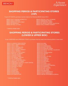 the flyer for shopping period and participating stores