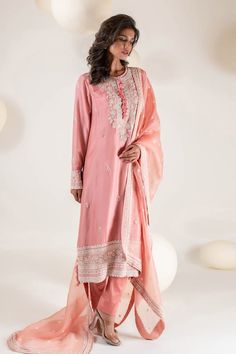 Pink full sleeves A-line dupion kurta with blossom aari and zardozi embroidery using sequin highlights. Paired with a straight satin lycra pant and embellished organza dupatta. - Aza Fashions Long Sleeve Tissue Silk Palazzo Set For Wedding, Long Sleeve Raw Silk Palazzo Set With Zari Work, Silk Palazzo Set With Chikankari Embroidery And Long Sleeves, Long Sleeve Tissue Silk Anarkali Set With Resham Embroidery, Spring Anarkali Set With Dabka Work And Long Sleeves, Silk Long Sleeve Palazzo Set With Chikankari Embroidery, Eid Long Sleeve Slub Silk Palazzo Set, Eid Palazzo Set In Raw Silk, Festive Long Sleeve Tissue Silk Salwar Kameez