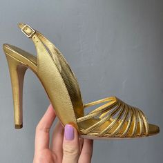 In Excellent Condition, Pretty Sure They Were Never Worn. Perfect Dress Shoe, Very Comfortable, And So Pretty!!!! Comes With The Box And Dust Bag. Designer Gold Almond Toe Heels, Heels Fancy, Sergio Rossi Shoes, Rossi Shoes, Gold Heels, Dress Shoe, Sergio Rossi, So Pretty, Women's Pumps