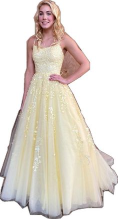 Yellow Sleeveless Gown For Prom Season, Yellow Spring Prom Gown, Yellow Tulle Gown For Wedding, Yellow Tulle Wedding Gown, Yellow Prom Season Party Gown, Elegant Yellow Gown For Debutante Ball, Elegant Yellow Dress For Debutante Ball, Yellow Evening Dress For Spring Wedding, Yellow Floor-length Tulle Dress