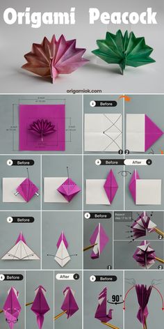 how to make origami peacocks step by step instructions