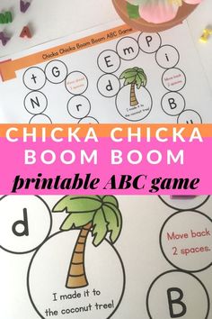 the printable chicka boom game for kids to practice letter recognition and matching letters