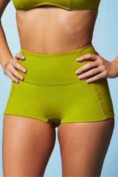 High-Waisted Swim Short Fabletics green female Activewear >> Womens >> Swim >> Bottoms regular Swim 4-Way Stretch Tomboy Swimwear, Womens Swim Shorts, Swim Shirts For Women, Swimsuit Shorts, Female Activewear, Authentic Fashion, Bathing Suit Shorts, Swim Shorts Women, Swimsuit With Shorts