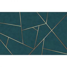 an abstract background with gold lines on a teal green backdrop that is made up of squares and rectangles