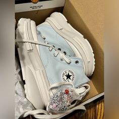 Brand New. Including Original Packaging With Diy Beads Set. I Have Exact Same Pair In Different Color So Really Don’t Need This One. Serene Sapphire Converse, Ocean Stone Platform Converse, Bedded Converse, Converse Run Star Legacy, Converse Collection, Converse Run, Converse Run Star, High Top Shoes, Womens Converse