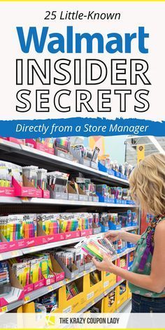 a woman shopping in a store with the title walmart insider secrets directly from a store manager