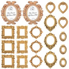 PRICES MAY VARY. 【Package Includes】Package includes of 20 pieces of gold picture frames in 7 varied style, they are rich in quantity and designed in nice combination, enough to meet your different decorating needs 【High-Quality Materials】These mini picture frames are made of resin material, with metallic surface and delicate textures, which is of reliable quality, not easy to break, ideal for jewelry and nail decor display, a nice posing tool for photography 【Sophisticated and Elegant】the gold p Manicure Photo, Gold Frame Gallery Wall, Resin Picture Frame, Photo Frame Diy, Antique Photo Frames, Frame Photography, Mini Picture Frames, Picture Frames Standing, Diy Photo Frames