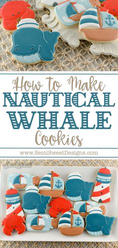 how to make nautical whale cookies with royal icing