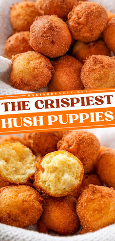 Learn how to make Hush Puppies! This easy side dish recipe is basically a deep-fried cornbread butter. Light and fluffy with a crispy, crunchy exterior, these homemade hush puppies are the BEST. Enjoy them as an appetizer for dinner, too! Easy Hush Puppies Recipe, Easy Hush Puppies, Homemade Hushpuppies, Easy Hush Puppy Recipe, Homemade Hush Puppies, Southern Hush Puppies, Breads Recipes, Hush Puppies Recipe, Restaurant Appetizers