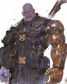 a drawing of thanos from the avengers movie