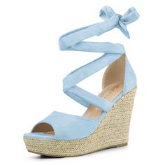 Lace Up Espadrille Wedges, Blue Wedges, Cute Wedges, Lace Up Espadrilles, Summer Wedges, Platform Espadrilles, Espadrille Wedge, Blue Sandals, Espadrilles Wedges