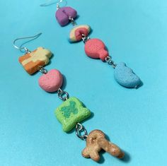 Polymer Clay Earrings With Charms, Cute Polymer Clay Dangle Earrings, Fun Hypoallergenic Polymer Clay Earrings, Novelty Polymer Clay Dangle Jewelry, Playful Polymer Clay Dangle Jewelry, Playful Polymer Clay Dangle Earrings, Toothpaste Kisses, Playful Rainbow Polymer Clay Jewelry, Food Clay