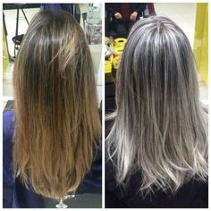 Mechas platinadas Grey Hair With Bangs, Brown Hair Inspiration, Hair Styels, Silver Grey Hair