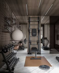 the gym is equipped with many different types of exercise equipment