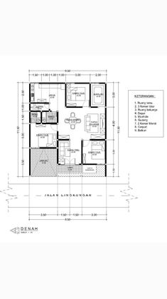 the floor plan for a small house with three bedroom and two bathrooms, including an attached bathroom