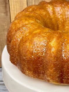 a bundt cake sitting on top of a white plate