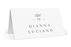 a place card with the words, table 10 and giana luciano on it