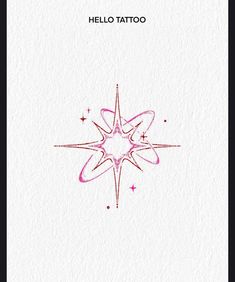 the cover of hello tattoo, with pink ink on white paper and stars in the middle