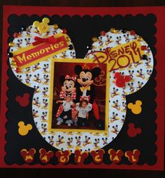 a mickey mouse birthday card with an image of the family