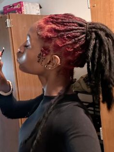 Feminine Locs, Start Locs, Locs Ideas, Pretty Dreads, Natural Hair Gel, Natural Dreads, Cute Dreads