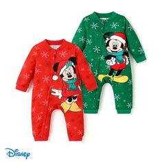 Wrap your little one in Disney magic with this adorable Mickey Mouse Christmas Jumpsuit! Perfect for both baby boys and girls, this festive coverall features a snowflake pattern and zip-up design for easy changes. Made from soft, breathable fabric, it's ideal for newborns to infants aged 0-18 months. Whether you're celebrating Christmas or looking for the perfect baby shower gift, this Mickey Mouse onesie adds a touch of holiday cheer to any occasion. Great for daily wear or memorable events, it Zip Up Outfits, Winter Baby Clothes Newborn, Christmas Jumpsuit, Print Shorts Outfit, Baby Boy Winter Outfits, Baby Girl Clothes Winter, Kids Winter Fashion, Winter Baby Clothes, Snowflake Print