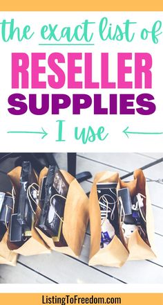 the exact list of reseller supplies i use