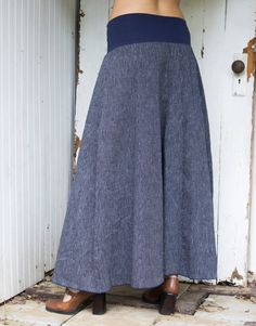 Full length and flattering, this skirt goes well with so many things and is easy to dress up or down. Made from a nice lightweight hemp and organic cotton blend. This woven fabric has a linen like feel, is very breathable, and never clings. The perfect travel piece, this skirt is ready to go wherever you are and can easily be dressed up or down as needed. A nice a line gored cut makes for a flattering fit that will never cling. Looks fantastic with sandals and heels in summer and over boots and Stretch A-line Gathered Skirt Bottoms, Flared Skirt With Fitted Waist And Lining, Stretch A-line Bottoms With Elastic Waistband, Stretch A-line Bottoms With Gathered Skirt, Non-stretch A-line Lined Skirt Bottoms, A-line Stretch Cotton Bottoms, A-line Bottoms With Elastic Waistband And Fitted Style, Full-length Cotton Lined Skirt, Full-length Lined Cotton Skirt