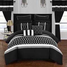 black and white comforter set with matching pillows