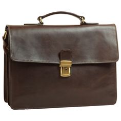 Protect your laptop without compromising on style. This Old Angler handmade genuine calfskin leather briefcase is the height of Italian tradition and comes fully equipped with a padded (5mm), synthetic lined laptop section. Includes additional main compartment for documents, files, power cords and laptop accessories. Comes with a removable shoulder strap. 100% full-grain calfskin leather laptop case Leather lining Synthetic lined laptop compartment Cell and pen pockets Flap open with clip closure Adjustable/removable matching leather shoulder strap Size: cm 42 x 30 x 12 Weight: kg 1.7 Handmade in Italy Leather Laptop Case, Laptop Briefcase, Espresso Brown, Mens Chain Necklace, Wedge Pumps, Leather Laptop, Leather Briefcase, Wallet Accessories, Laptop Accessories