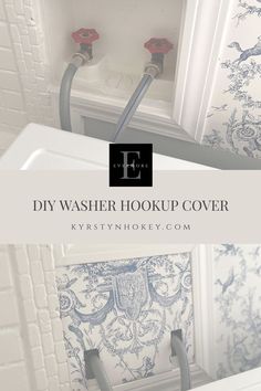 the diy washer hook up cover is shown